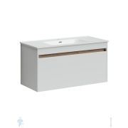 Тумба под раковину SANCOS Smart (990х450х500) подвесная,2 ящика с доводчиками,белый глянец SM100W