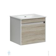 Тумба под раковину SANCOS Smart (590х450х500)подвесная, 2 ящика с доводч., дуб бардолино/белый SM60E