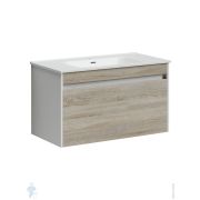 Тумба под раковину SANCOS Smart (890х450х500) подвесная,2 ящика с доводч.,дуб бардолино/белый SM90E