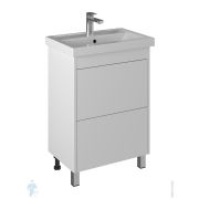 Тумба с раковиной toHit Elysia 60 (610х407х860мм) напольная, 2 ящика, цвет: белый глянец TH04-040560