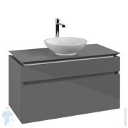 Тумба под умывальник Villeroy & Boch LEGATO (1000х550х500) подвесная, 2 ящика, сер.глянец B57200FP