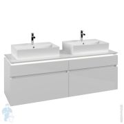 Тумба под 2 умывальника Villeroy & Boch LEGATO (1600х550х500) подвес., 4 ящика, белый B677L0DH