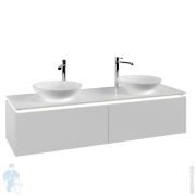 Тумба под 2 умывальника Villeroy & Boch LEGATO (1600х380х500) подвес., 2 ящ., бел.матовый B599L0MS