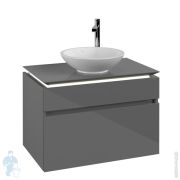 Тумба под умывальник Villeroy & Boch LEGATO (800х550х500) подвесная, 2 ящика, сер.глянец B570L0FP