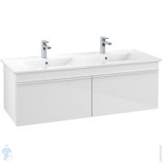 Тумба под раковину Villeroy & Boch VENTICELLO A939 02 DH (1253х502х420) 2 ящика, белый, белые ручки