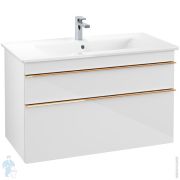Тумба под раковину Villeroy & Boch VENTICELLO A926 05 DH (953х590х502) 2 ящика, белый, ручки медь