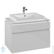 Тумба под умывальник Villeroy & Boch LEGATO (800х550х500) подвесная, 2 ящика, белый B679L0DH