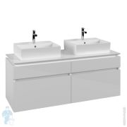 Тумба под 2 умывальника Villeroy & Boch LEGATO (1400х550х500) подвесная, 4 ящика, белый B66900DH