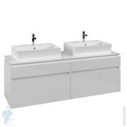 Тумба под 2 умывальника Villeroy & Boch LEGATO (1600х550х500) подвесная, 4 ящика, белый B67700DH