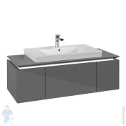 Тумба под умывальник Villeroy & Boch LEGATO (1200х500х380) подвесная, 3 ящика, сер.глянец B696L0FP