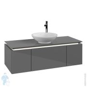 Тумба под умывальник Villeroy & Boch LEGATO (1200х500х380) подвесная, подсветка, сер.глянец B577L0FP