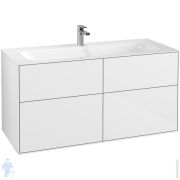 Тумба под умывальник Villeroy & Boch Finion (1196х498х591) 4 ящика, белый глянец F05000GF