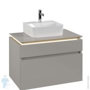 Тумба под умывальник Villeroy & Boch LEGATO (800х500х550) подвесная, подсветка, Soft Grey B734L0VK