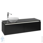 Тумба под умывальник Villeroy & Boch LEGATO (1400х380х500) с подсветкой, 2 ящика, черн.мат. B587L0PD