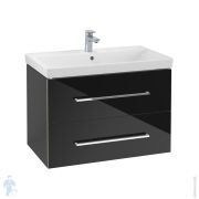 Тумба под раковину Villeroy & Boch Avento (780х452х514) 2 ящика, черное стекло A89100B3