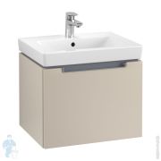 Тумба под умывальник Villeroy & Boch Subway 2.0 (537х420х423) подвесная, 1 ящик, ручки хром, soft grey A68610VK