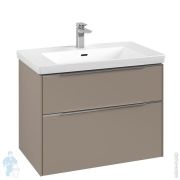 Тумба под раковину Villeroy&Boch Subway 3.0 772х478х576мм, подсветка, 2 ящика, Taupe C574L0VM