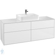 Тумба под умывальник Villeroy & Boch Finion (1600х501х603) 4 ящика, white matt(топ)/glossy white F19100GF
