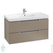 Тумба под умывальник Villeroy & Boch Subway 2.0 (987х520х449) 2 ящика, серый трюфель A69700VG