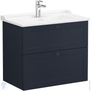 Тумба с раковиной Vitra Root Classic 805x670x470, подвесная, 2 ящика, темно-синий матовый, 68874