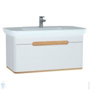 Тумба с раковиной Vitra Sento 980х485х520 подсветка, 1 ящик, без ножек, белый матовый 60814