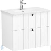 Тумба с раковиной Vitra Root Groove 805х470х670мм, подвесная, 2 ящика, цвет: белый матовый 69436