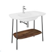 Консоль с раковиной Vitra Plural (1000х550) белый матовый/дерево 64045