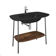 Консоль с раковиной Vitra Plural (1000х550) черный матовый/дерево 64046