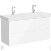 Тумба с раковиной Vitra Metropole Pure 1200х470х675мм, подвесная, 2 ящика, цвет: белый глянец 67334