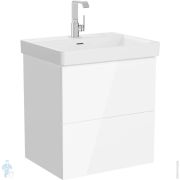 Тумба с раковиной Vitra Metropole Pure 600х470х675мм, подвесная, 2 ящика, цвет: белый глянец 67331