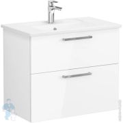 Тумба с раковиной Vitra Root 800х470х670 мм, подвесная, 2 ящика, цвет: белый глянцевый 66306