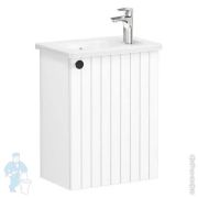 Тумба с раковиной Vitra Root Groove 455х285х575 подвесная, правая, 1 дв., белый матовый 69198