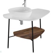 Столешница керамическая Vitra Plural 1040х620х31мм, отверстие под сифон слева, матовый белый 62571