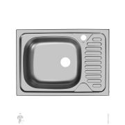 Мойка врезная Ukinox Classic 560х435 матовая нерж. сталь 0,5мм, слив 1 1/2, CLM 560.435 ---5K 2L