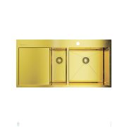 Мойка Omoikiri AKISAME 100-2-LG-R (1000х510х180(200)) большая чаша справа, светлое золото 4973090