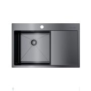 Мойка Omoikiri AKISAME 78-GM-L (780х510х200) монтаж врезной, чаша слева, цв. вороненая сталь 4973099