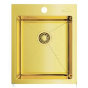 Мойка Omoikiri AKISAME 41 LG (410х510х200) монтаж врезной/вровень, светлое золото 4973080