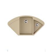 Мойка Omoikiri SAKAIME 105C-СH (1057х575х230) врезная, угловая, тетогранит, цвет-шампань 4993240