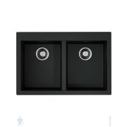 Мойка Omoikiri BOSEN 80-2-BL (800х530х200) врезная, две чаши, тетогранит, черная 4993836