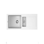 Мойка Omoikiri SAKAIME 86-2-WH (860х435х224) врезная, две чаши, тетогранит, белая 4993129