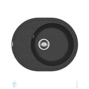 Мойка FLORENTINA Родос-620 FG 620х500х217 врезная сверху, с крылом, черный 20.245.B0620.102