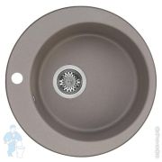 Мойка керамогранитная Aquaton Иверия (480х190х480) круглая, одинарная, серый шелк 1A711032IV250
