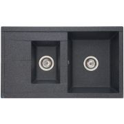 Мойка керамогранитная Aquaton Делия (870х510х218) двойная, графит 1A716232DE210