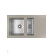 Мойка FLORENTINA Комби 860х510х235 2 чаши, с крылом, оборачиваемая, врезная, грей 21.410.D0860.305