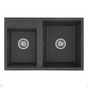 Мойка керамогранитная Aquaton Делия 78 DBL (780х520х218) две чаши, графит 1A723132DE210