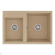 Мойка керамогранитная Aquaton Делия 78 DBL (780х520х218) две чаши, песочный 1A723132DE220