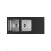 Мойка FLORENTINA Комби 1160 антрацит (1160х510х235) 2 чаши, в шкаф 80см 21.415.E1160.302