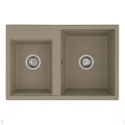 Мойка керамогранитная Aquaton Делия 78 DBL (780х520х218) две чаши, серый шелк 1A723132DE250