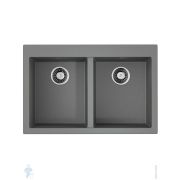 Мойка Omoikiri BOSEN 80-2-GR (800х530х200) врезная, две чаши, тетогранит, серая 4993569