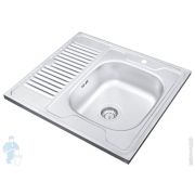 Мойка накладная Ukinox Standart 600х600 матовая нерж. сталь 0,4мм, слив 1 1/2, STD 600.600 ---4C 0R-